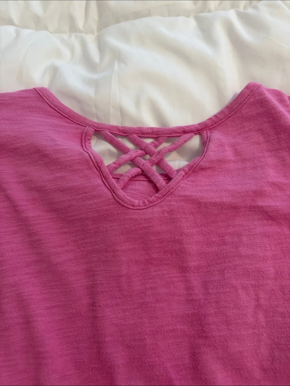 Gap pink tee with crisscross back cutout - Size youth XL